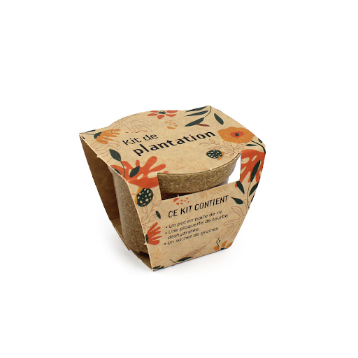 Kit plantation pot paille de riz standard
