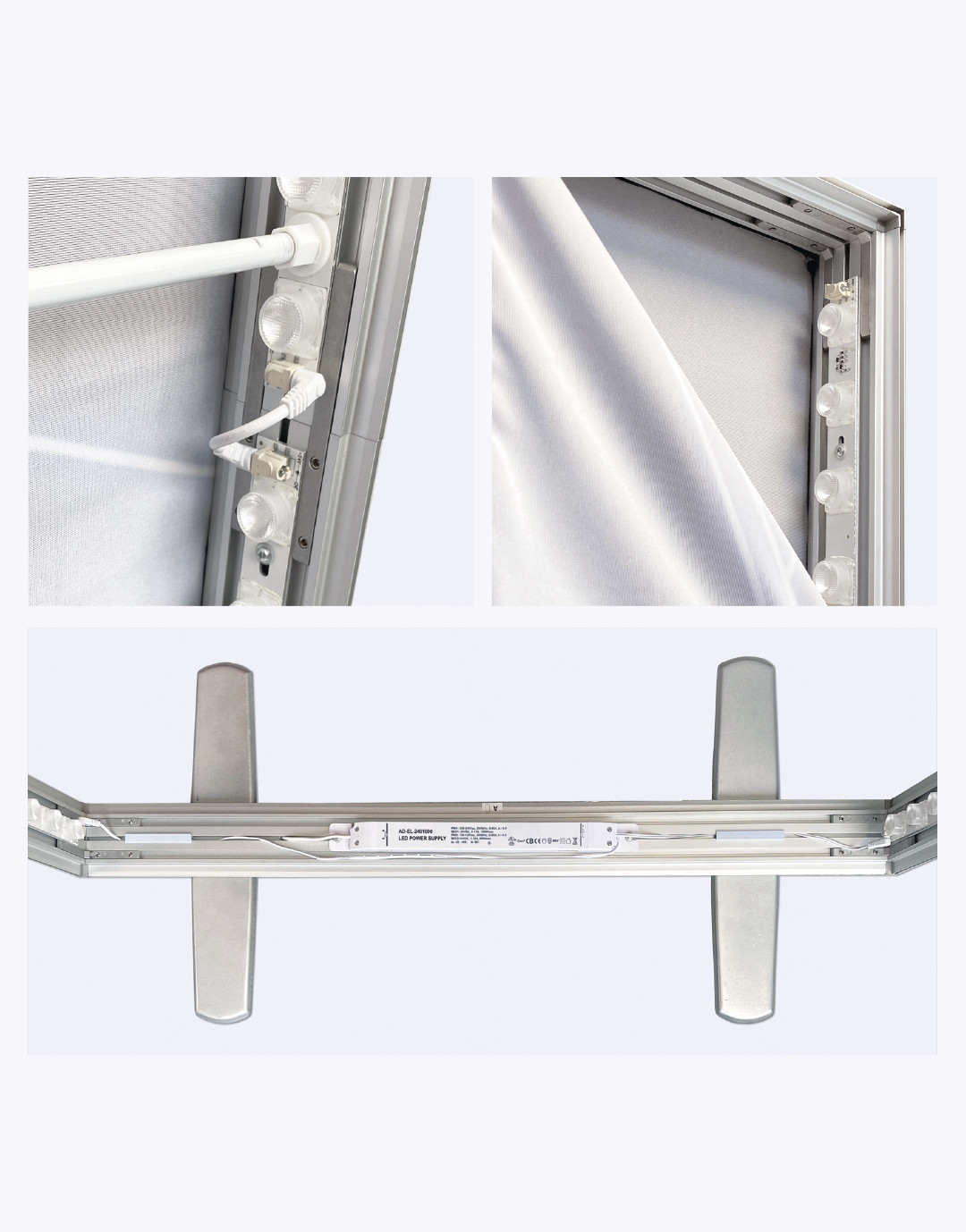 Caisson lumineux 85x200x8 cm avec LED