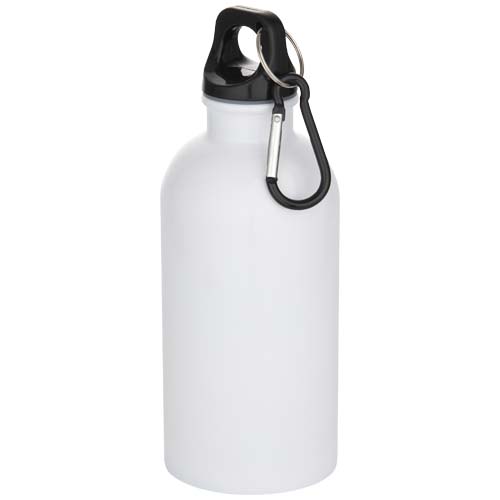 Bouteille d’eau Oregon de 400 ml en acier inoxydable recyclé à simple paroi  avec mousqueton