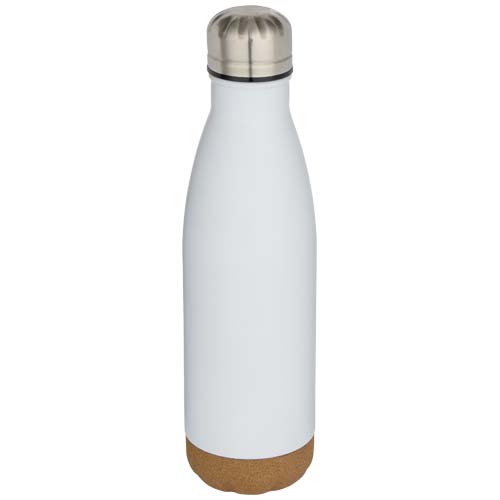 Bouteille d’eau Cove de 500 ml en acier inoxydable isolée sous vide et à double paroi avec détails en liège
