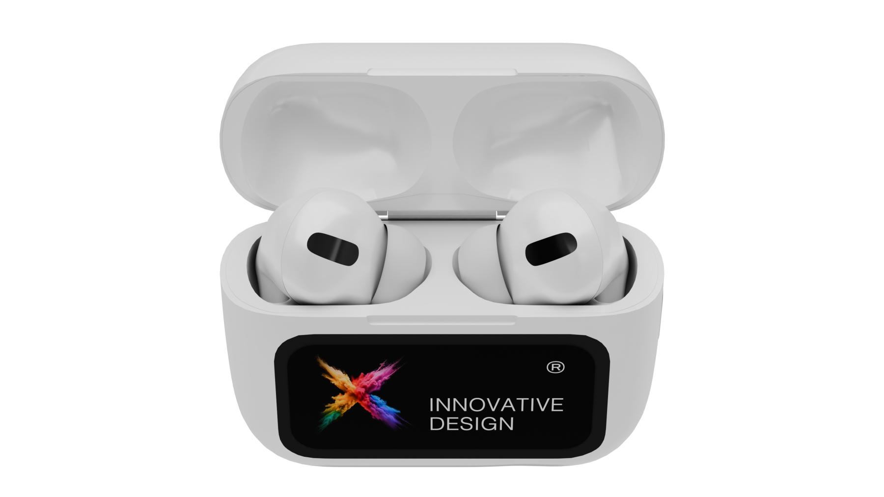 blanc - logo lumineux multicolore