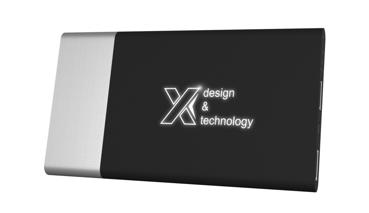 argent / noir - logo lumineux blanc