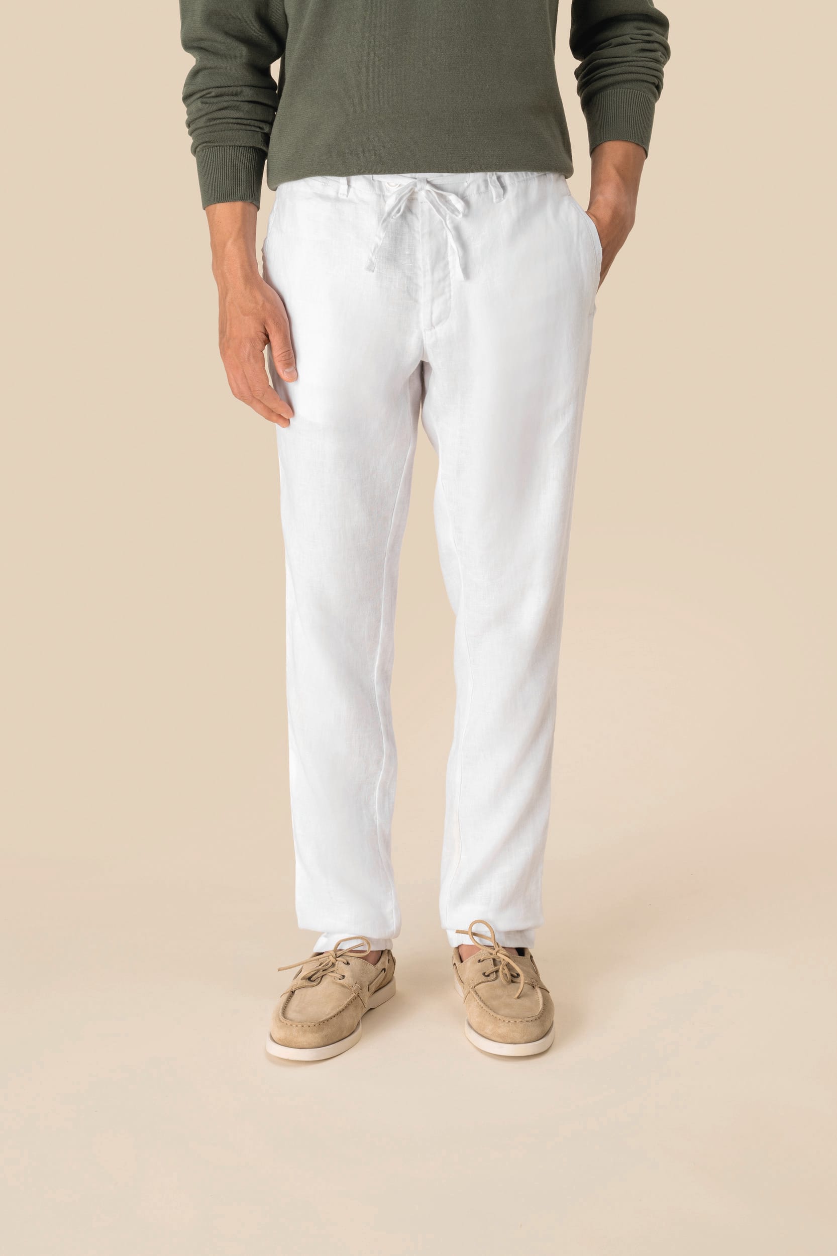 Pantalon délavé en lin homme