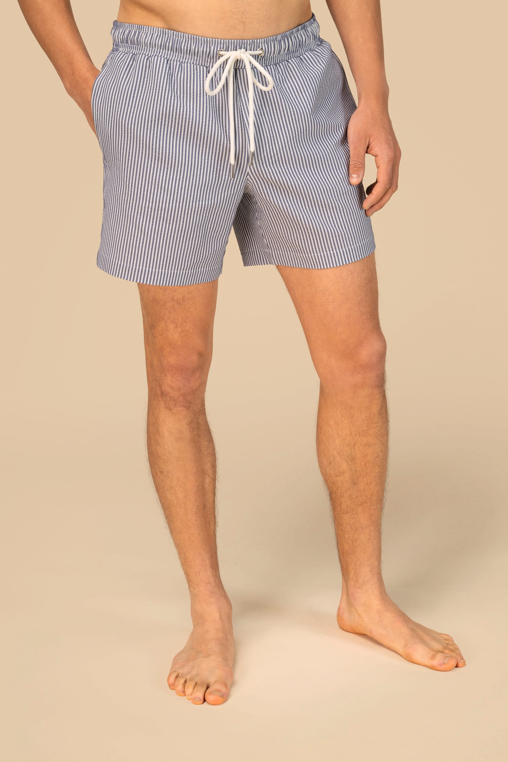 White / Iron Grey Stripes
