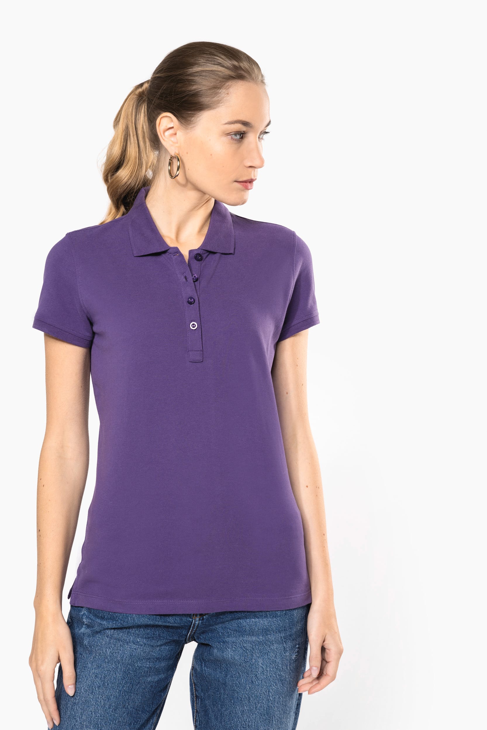 Polo piqué manches courtes femme