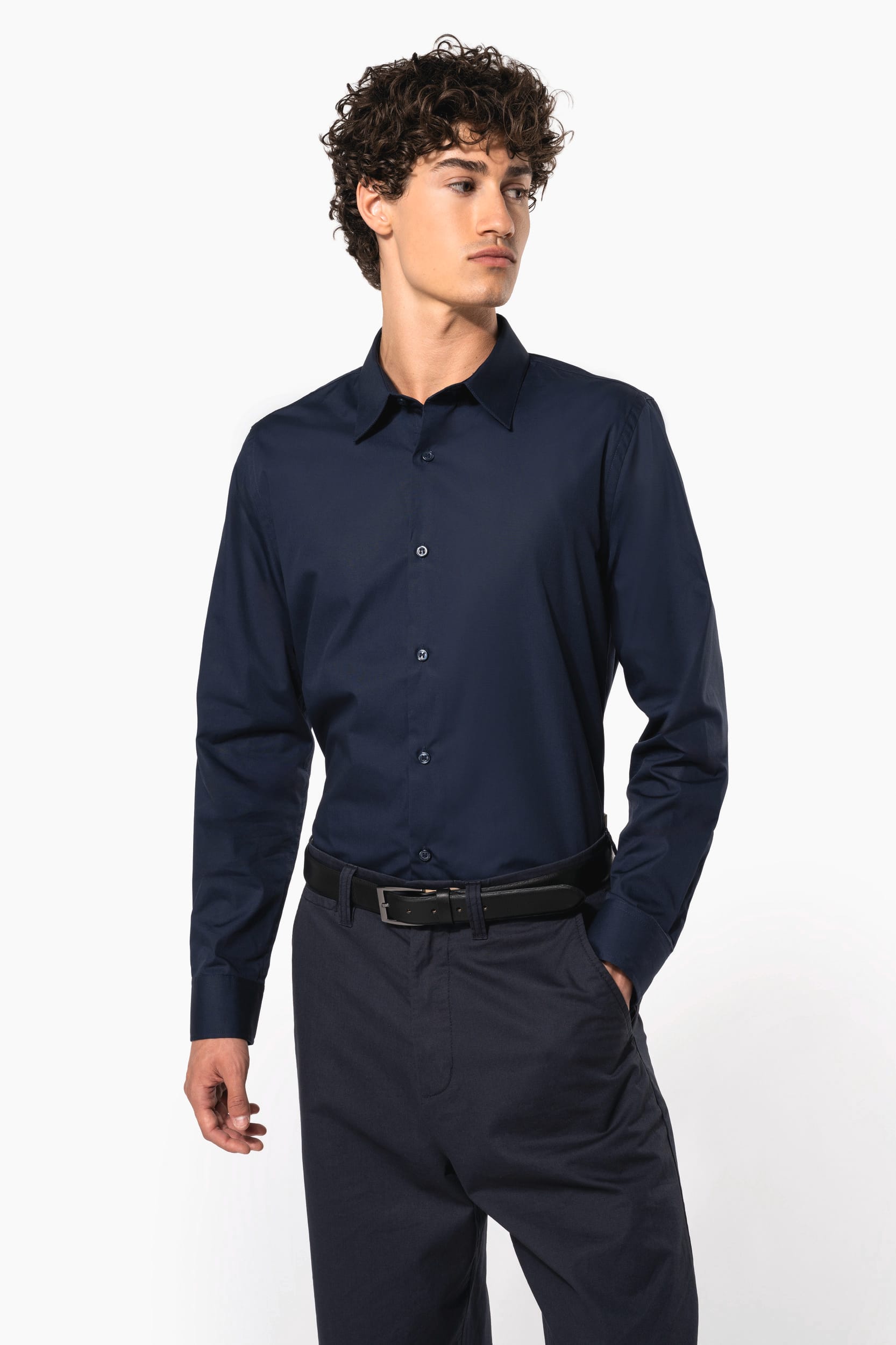 Chemise popeline manches longues homme