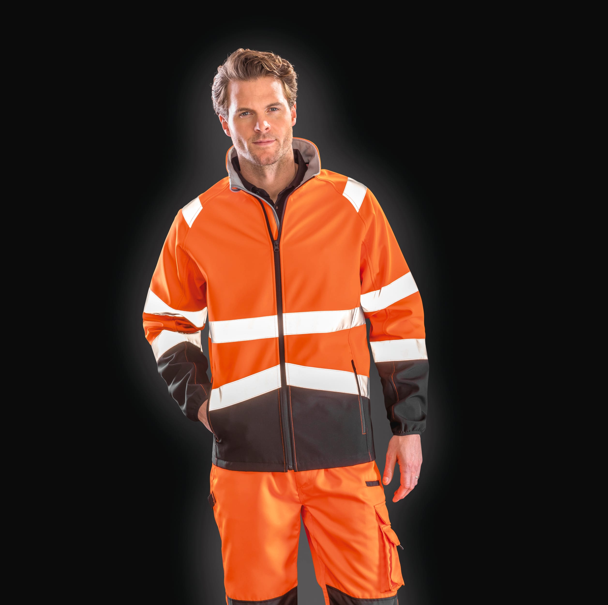 Fluorescent Orange / Black