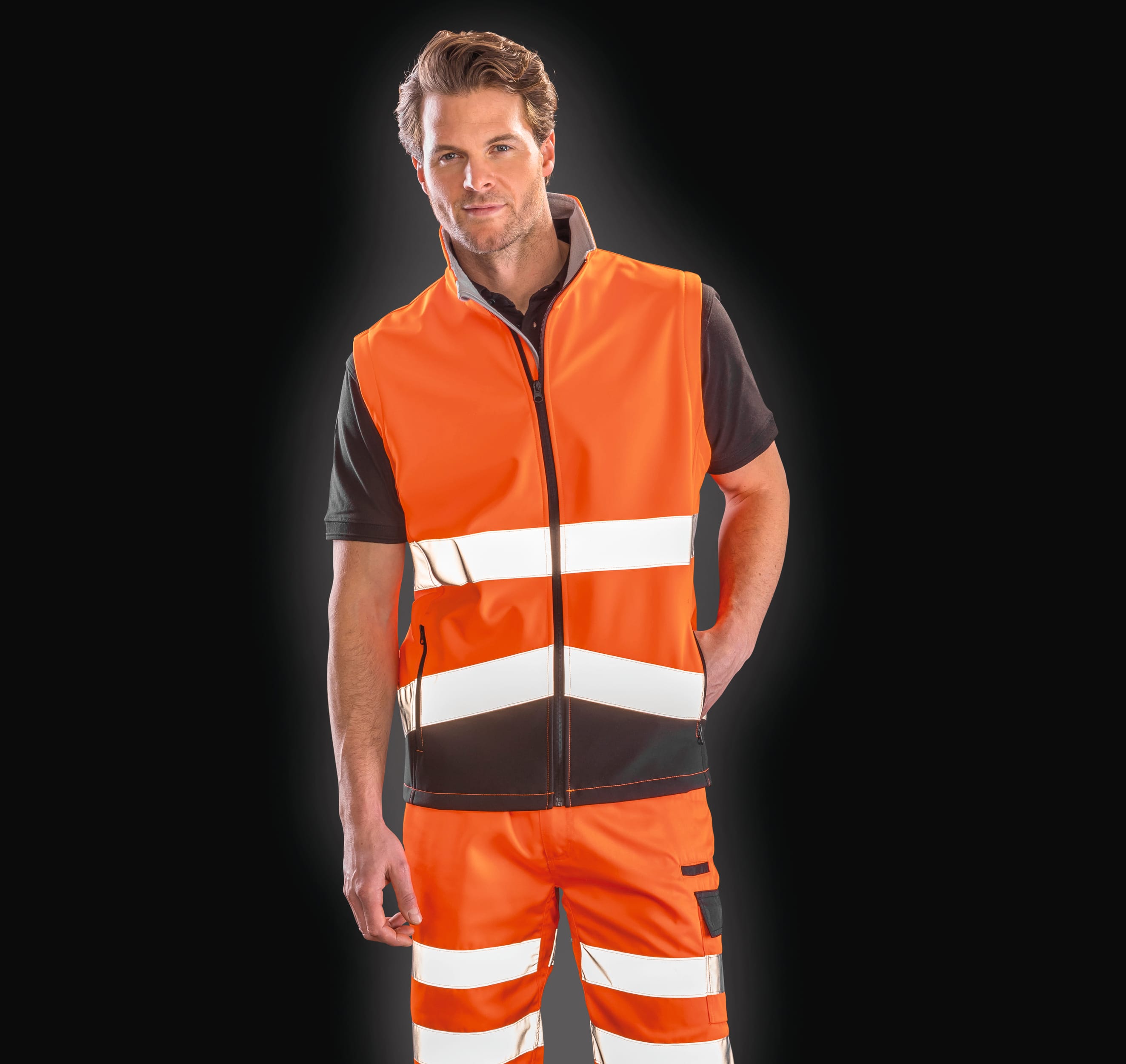 Fluorescent Orange / Black