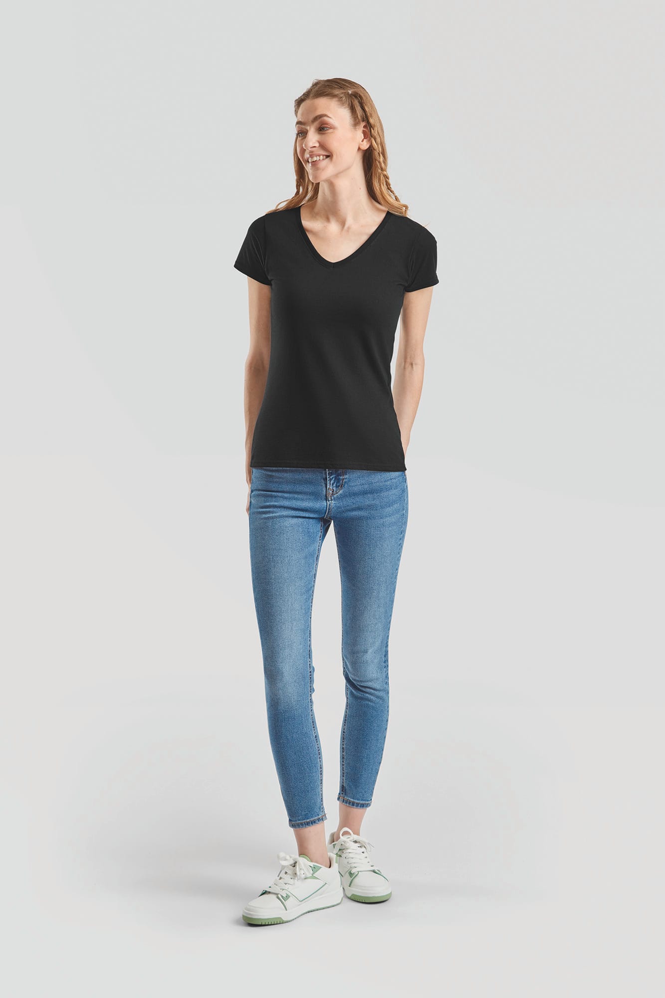 T-shirt femme col v Valueweight (61-398-0)
